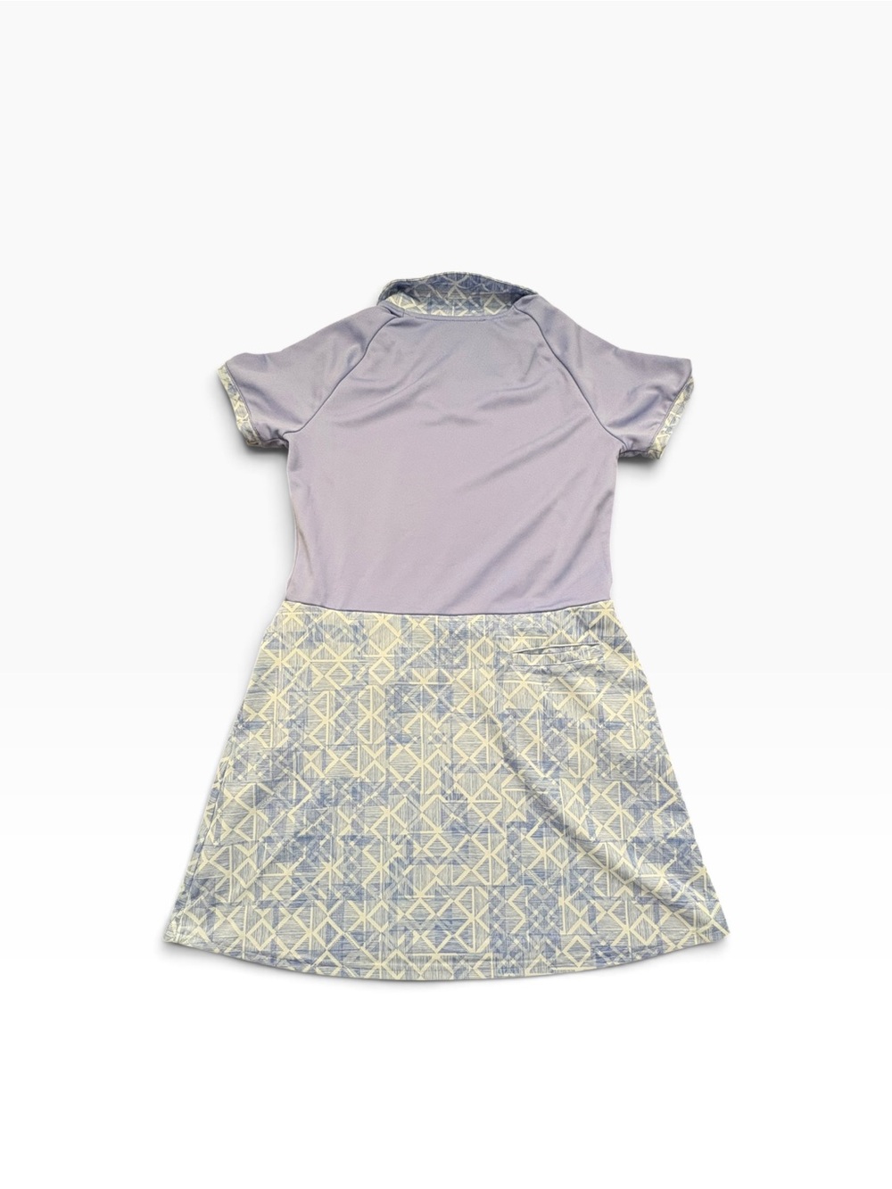 Adidas Lilac Golf Polo Dress with Patterned Skirt - Picture 3 of 5